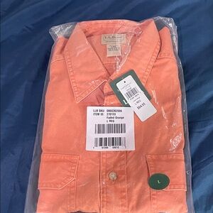 L.L. Bean Traditional Fit long sleeve Shirt in faded Orange